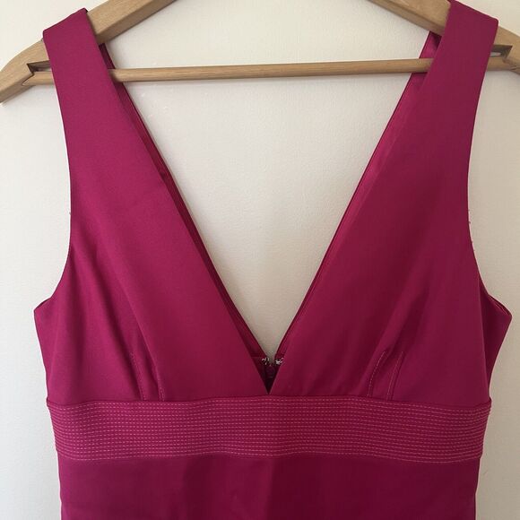 J. Crew Women's Size 8 Pink Knee Length Sheath Dress 100% Wool Sleeveless V-Neck - Picture 6 of 6